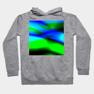 Blue green black abstract art Hoodie